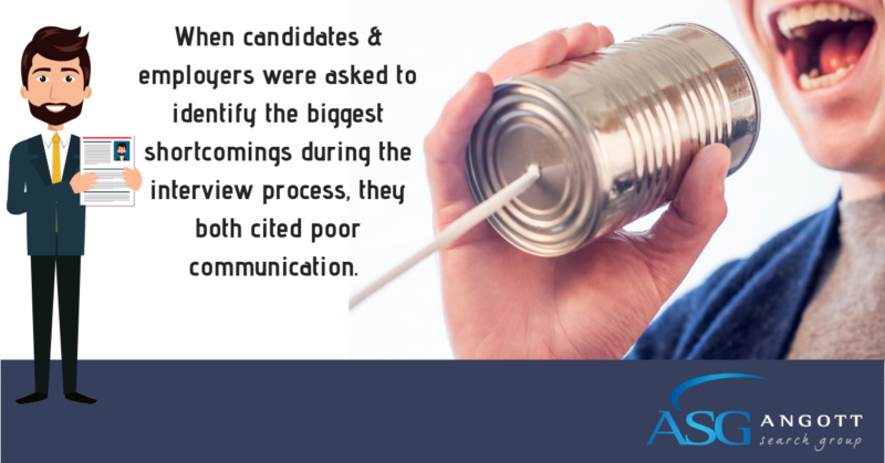 When candidates & employers were asked to identify the biggest shortcomings during the interview process, they both cited poor communication.111518